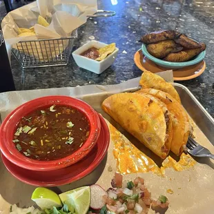 Birria Tacos with a side order of plantains