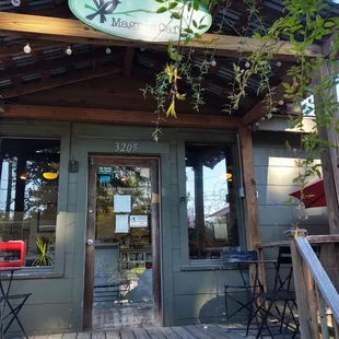 the front of the restaurant