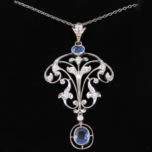 Edwardian sapphire and diamond necklace