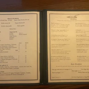 Breakfast menu as of: 12/23