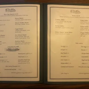 Breakfast menu as of: 12/23