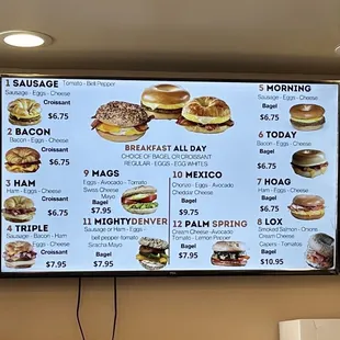 Menu as of 9/22/2023