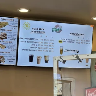Drink menu as of 2/2/2024