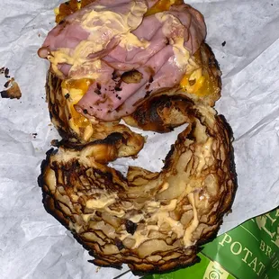 a ham and cheese sandwich