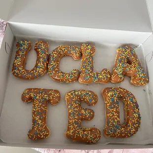 Large letter donuts!