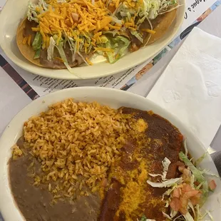 Cheese enchiladas and chalupas