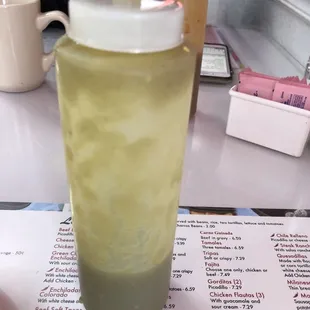 Green salsa good and hot excellent flavor