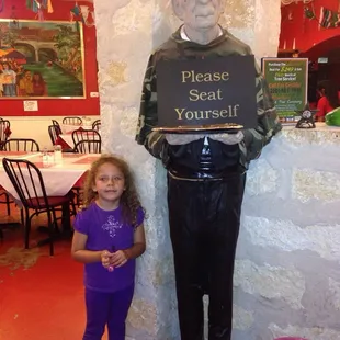 Entertaining being greeted by this guy at the door!