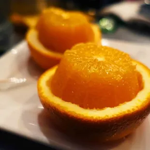 Fresh orange at checkout