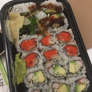 B. Spicy Tuna, California and Eel Avocado Roll