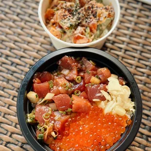 Tuna and ikura bowl (too much onion)