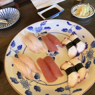 Yellowtail Belly/ Tuna/ Octopus Sushi