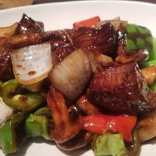 Merlot Stir Fried Cube of Beef Tenderloin