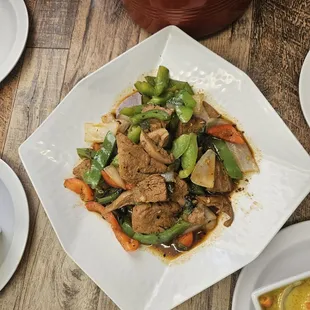 Pad Kra Pao with soy chicken