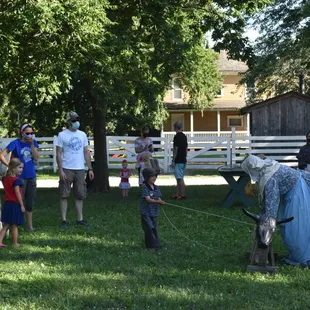 Visitors are invited to participate in the activities happening on the historic grounds. Here a young cowboy takes a turn at roping.