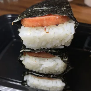 a stack of sushi