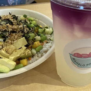 Build-a-bowl and butterfly pea flower lemonade