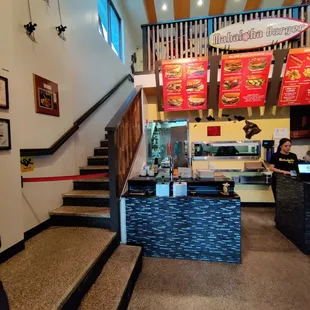 The upstairs seating is closed off at the moment