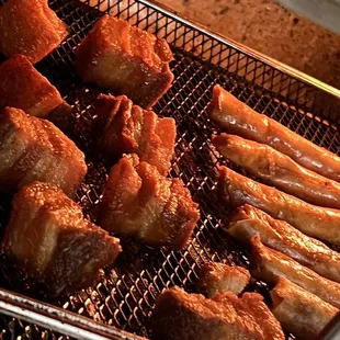 The lechon and lumpia in the convection air fryer to get from soggy to crunchy.