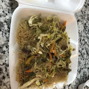 Pancit with chicken and sausage, very good!