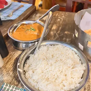 Rice and tikka masala