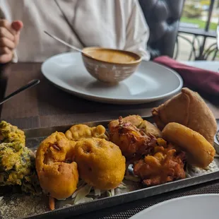 a plate of food on a table