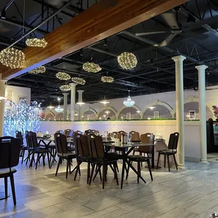 Seating area in the middle of the restaurant