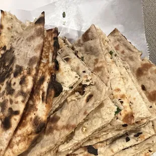 a stack of flatbreads