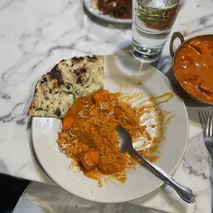 Paneer Tikka Masala and Garlic Naan