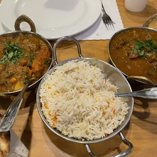 a variety of dishes on a table