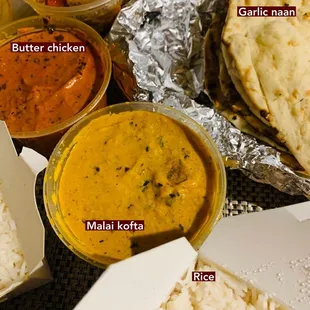 a variety of indian food