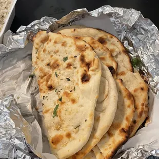 a plate of flatbreads