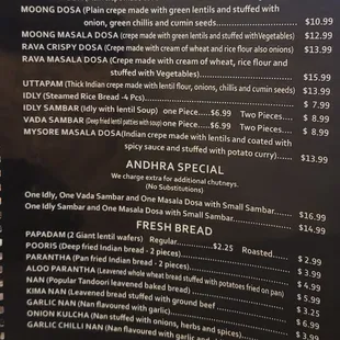 menu
