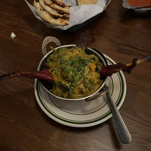 a bowl of food on a table