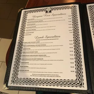 Biryani rice and lamb specialties