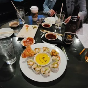 My custom Mexican roll with a tasty Sapporo !!!