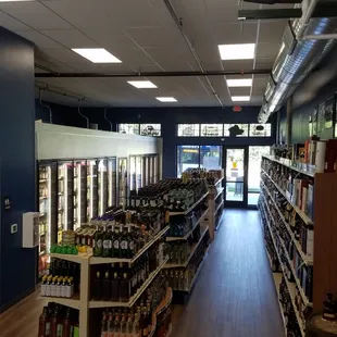 the inside of a liquor store