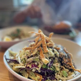 Anykine Crunch Salad with Furikake Crusted Salmon