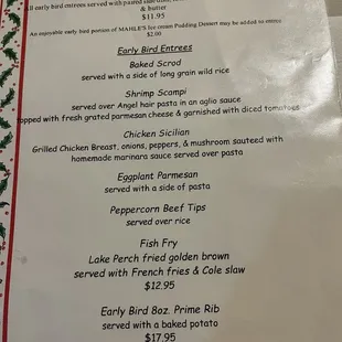 the menu