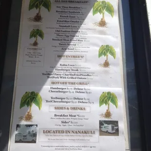 menu