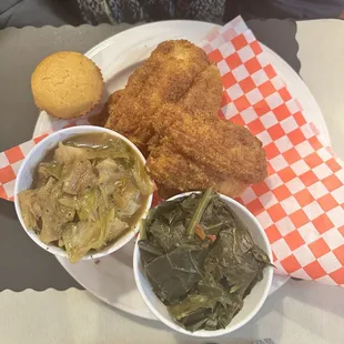 Basa, Collard Greens, Southern Cabbage