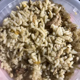 Dirty rice. Cold and old! Disgusting!