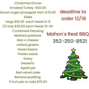 a christmas menu