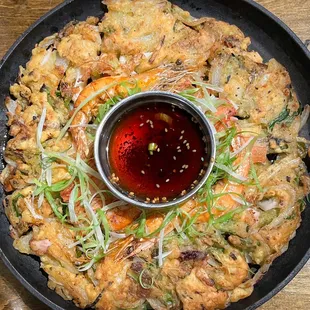 Assorted Seafood and Green Onion  Pancake