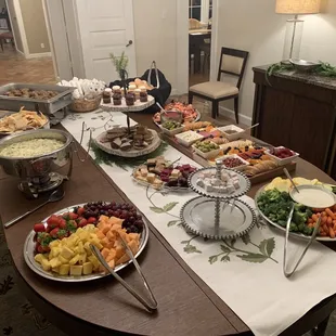 Fresh fruit and fresh vegetables with ranch dip