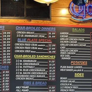 a menu for a restaurant