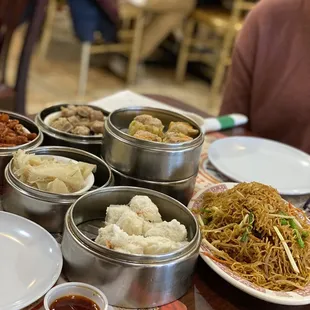 a table full of asian food