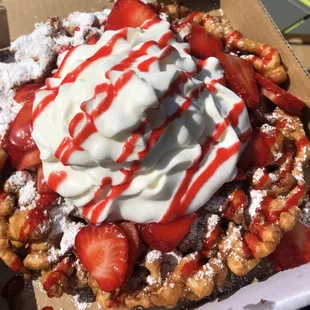 Strawberry Funnel Cake