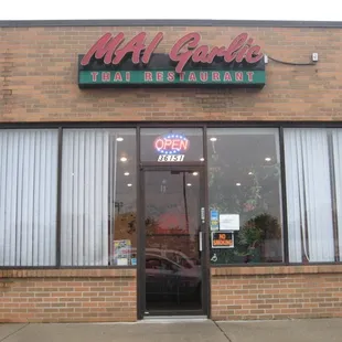 the front of the restaurant