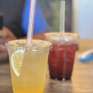 Blueberry soda and pineapple soda Chicken noodle and ox tail soup.  Very good. I&apos;d love to visit again